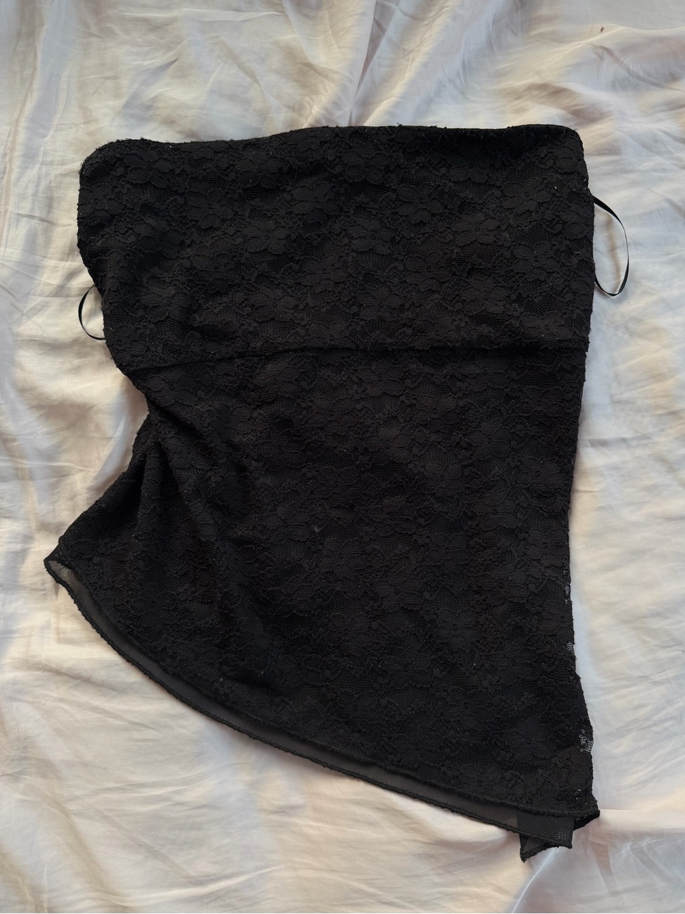 Garage Backless Lace Asymmetrical Tube Top